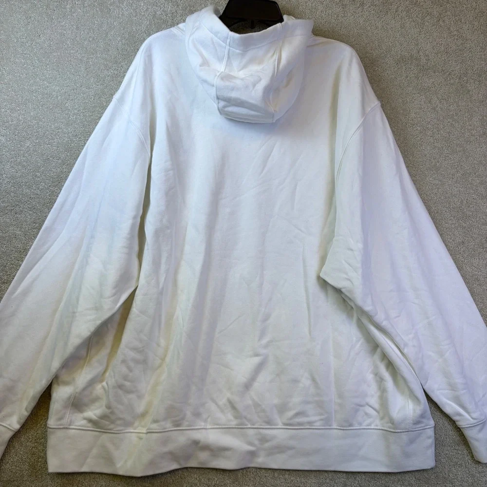 Nike Hoodie Mens 4XL White Embroidered Logo Pullover NEW FLAWS READ - Picture 2 of 9